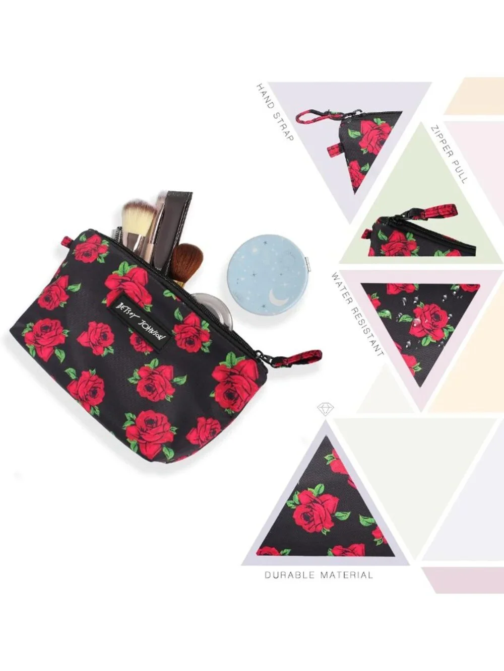 Lightweight Durable Cosmetic Pouch | Small Toiletry Bag with Zipper Pocket for